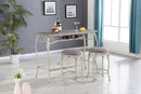 Furniture Affordable Furniture - 3 Piece Wooden Counter Height Set Gray Oak & Fabric HomeRoots