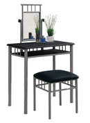 Furniture Affordable Furniture - 31" x 46" x 69'.5" Black, Silver, Foam, Metal, Microfiber - Vanity Set 2pcs HomeRoots