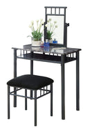 Furniture Affordable Furniture - 31" x 46" x 69" Grey Marble/Charcoal Metal - 2pcs Vanity Set HomeRoots