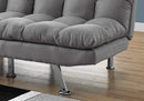 Furniture Affordable Furniture - 38" x 70" x 33" Grey, Foam, Metal, Solid Wood, Micro-Suede - Split Back Futon HomeRoots
