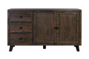 Furniture Buffet Furniture - 18" X 60" X 35" Brown Pine Wood And Mdf Buffet HomeRoots