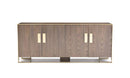 Furniture Buffet Furniture - 33" Veneer and Antique Brass Buffet HomeRoots