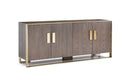 Furniture Buffet Furniture - 33" Veneer and Antique Brass Buffet HomeRoots