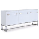 Furniture Buffet Furniture - 34" X 79" X 18" High Gloss Crystal Glass Buffet HomeRoots