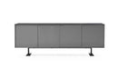 Furniture Buffet Furniture - 87" X 18" X 31.5" Gray Metal Buffet HomeRoots