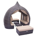 Furniture Cheap Furniture - 107.5" X 58" X 96.5" Brown And Beige Uv Resistant Wicker Daybed HomeRoots