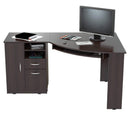 Furniture Cheap Furniture - 29.5" Espresso Melamine and Engineered Wood L-Shaped Computer Work Center HomeRoots
