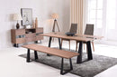 Furniture Cheap Furniture - 30" Walnut Veneer, Glass, and Metal HomeRoots