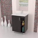 Furniture Cheap Furniture - 34.1" Modern Espresso Solid Composite Wood Vanity with Folding Doors HomeRoots