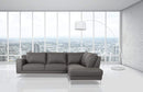Furniture Cheap Furniture - 34" Grey Eco-Leather, Foam, Wood, and Steel Right Facing Chaise HomeRoots