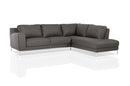 Furniture Cheap Furniture - 34" Grey Eco-Leather, Foam, Wood, and Steel Right Facing Chaise HomeRoots