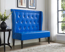 Furniture Cheap Furniture - 51" X 24" X 50" Blue Pu Settee HomeRoots