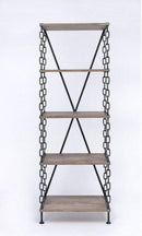 Furniture Discount Furniture - 26" X 15" X 75" Rustic Oak And Antique Black Short Side Pier HomeRoots