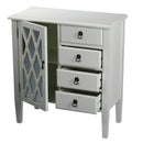 Furniture Discount Furniture - 29'.5" X 14'.25" X 32" Antique White MDF, Wood, Clear Glass Sideboard with a Door and Drawers HomeRoots