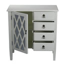 Furniture Discount Furniture - 29'.5" X 14'.25" X 32" Antique White MDF, Wood, Mirrored Glass Classic Sideboard with a Door and Drawers HomeRoots