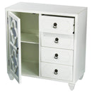 Furniture Discount Furniture - 29'.5" X 14" X 30'.75" Antique White MDF, Wood, Mirrored Glass Sideboard with a Door and Drawers HomeRoots
