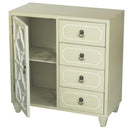 Furniture Discount Furniture - 29'.5" X 14" X 30'.75" Beige MDF, Wood, Clear Glass Antique Style Sideboard with a Door and Drawers HomeRoots