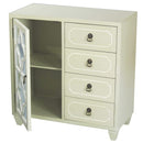 Furniture Discount Furniture - 29'.5" X 14" X 30'.75" Beige MDF, Wood, Mirrored Glass Sideboard with a Door, Drawers & Quatrefoil Inserts HomeRoots