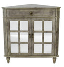 Furniture Discount Furniture - 31" X 17" X 32" Gray Wash MDF, Wood, Mirrored Glass Sideboard with a Door and Drawers HomeRoots