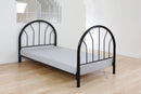 Furniture Discount Furniture - 39" X 2'.5" X 42" Black Metal Tube Twin Headboard And Footboard HomeRoots