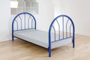 Furniture Discount Furniture - 39" X 2'.5" X 42" Blue Metal Tube Twin Headboard And Footboard HomeRoots
