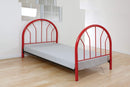 Furniture Discount Furniture - 39" X 2'.5" X 42" Red Metal Tube Twin Headboard And Footboard HomeRoots