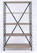 Furniture Discount Furniture - 40" X 18" X 72" Rustic Oak And Antique Black Long Side Pier HomeRoots