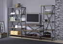 Furniture Discount Furniture - 40" X 18" X 72" Rustic Oak And Antique Black Long Side Pier HomeRoots
