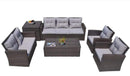 Furniture Furniture - 118'.56" X 31'.59" X 14'.82" Brown 6-Piece Patio Conversation Set with Cushions and Storage Boxs HomeRoots