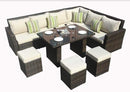 Furniture Furniture - 180'.96" X 33'.54" X 34'.71" Brown 8-Piece Outdoor Sectional Set with Cushions HomeRoots