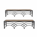 Furniture Furniture Sale - 22" X 7" X 5.25" Natural Black Mdf With Wood Veneer Metal Arch Shelves HomeRoots