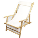 Furniture Home Furniture - 24" X 44" X 37'.5" Natural/White Bamboo Folding Sling Armchairs HomeRoots