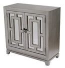 Furniture Home Furniture - 32" X 14" X 32" Antique Silver W/ Gold MDF, Wood, Mirrored Glass Sideboard with Doors and Gold Paint HomeRoots