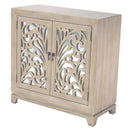 Furniture Home Furniture - 32" X 14" X 32" White Wash MDF, Wood, Mirrored Glass Sideboard with Doors HomeRoots