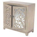 Furniture Home Furniture - 32" X 14" X 32" White Wash MDF, Wood, Mirrored Glass Sideboard with Doors HomeRoots