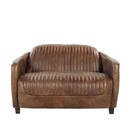 Furniture Leather Loveseat - 50" X 37" X 31" Retro Brown Leather Loveseat HomeRoots
