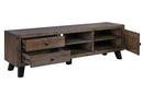 Furniture Living Room Furniture - 16" X 63" X 20" Brown Pine Wood And Mdf Media Unit HomeRoots