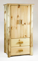 Furniture Living Room Furniture - 33" X 23" X 61" Clear Wood Armoire HomeRoots