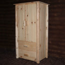 Furniture Living Room Furniture - 33" X 23" X 61" Natural Wood Armoire HomeRoots