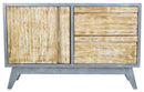 Furniture Living Room Furniture - 42'.5" X 13'.75" X 27'.5" Gray W/ Distressed Wood MDF, Wood Sideboard with a Door and Drawers HomeRoots