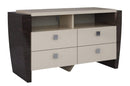 Furniture Modern Furniture - 28" Refined Beige High Gloss TV Entertainment Unit HomeRoots