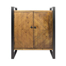 Furniture Modern Furniture 28" X 14'.75" X 33'.5" Natural and White Metal, Wood, MDF Sideboard with Doors 8707 HomeRoots