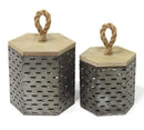 Furniture Modern Furniture - Metal Decorative Containers Set of 2 HomeRoots
