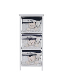 Furniture Rustic Furniture - 12.5" x 16" x 35.5" White, Blue - Portable 3 Drawers HomeRoots