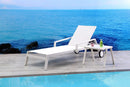 Furniture Rustic Furniture - 30" X 83" X 12"/20" White Aluminum Chaise HomeRoots