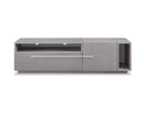 Furniture Rustic Furniture - 67" X 17" X 18.5" Gray oak Veneer TV Unit HomeRoots