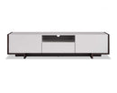 Furniture Rustic Furniture - 73" X 17" X 18" Gloss Taupe TV Unit HomeRoots