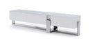 Furniture Rustic Furniture - 91" X 18" X 19" White Stainless Steel TV Unit HomeRoots
