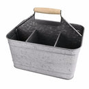 Galvanized Metal Sturdy Carry-All Serveware, Gray-Specialty Serveware-Gray-Metal-JadeMoghul Inc.