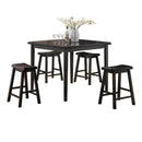 Gaucho 5 Piece Pack Counter Height Set, Black-Dining Sets-Black-Rbw Rbw Veneer MDF Rbw Rbw Veneer-JadeMoghul Inc.